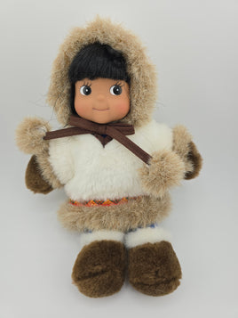 Kipmik Eskimo Doll Brown Fur Plush Alaska 7" Northern Neighbors Aqpik